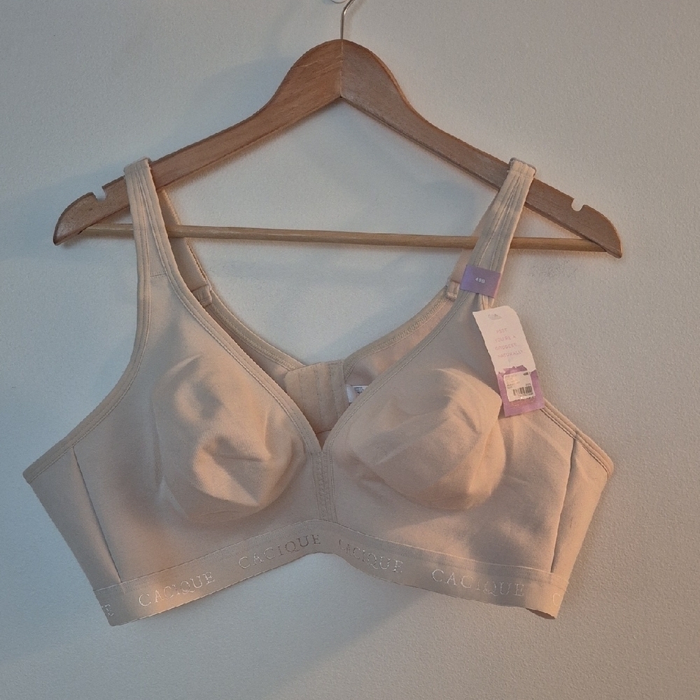 Cacique Beige Comfort Bra Unlined Full Coverage No Wire Beige Size 48B